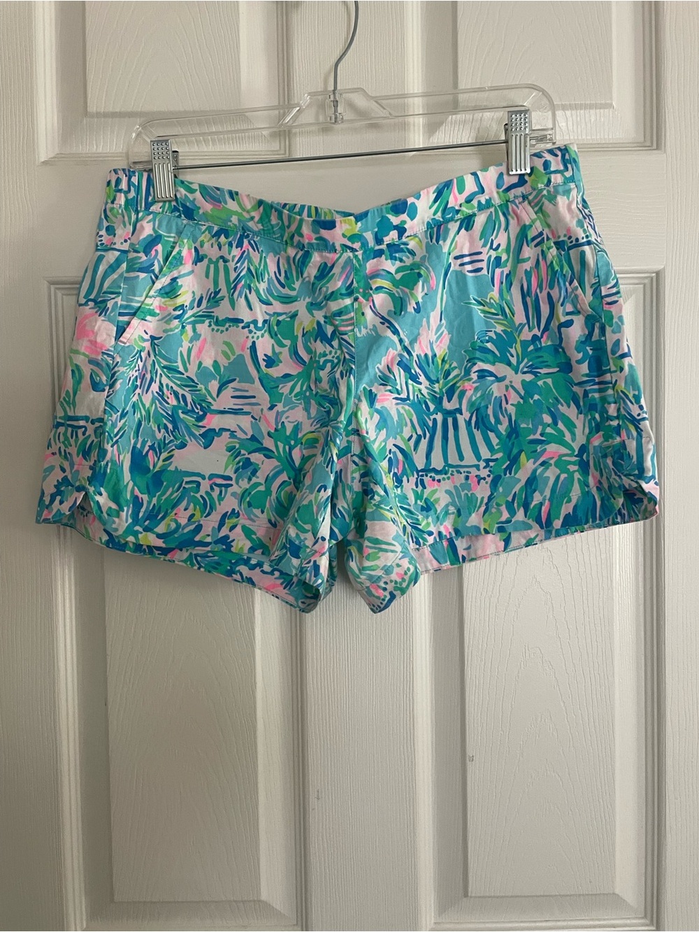 Lilly Pulitzer Women's Printed Cotton Blend Shorts in Aqua Multi